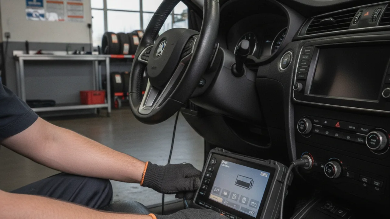 Enregistrement de la batterie neuve à la valise de diagnostic