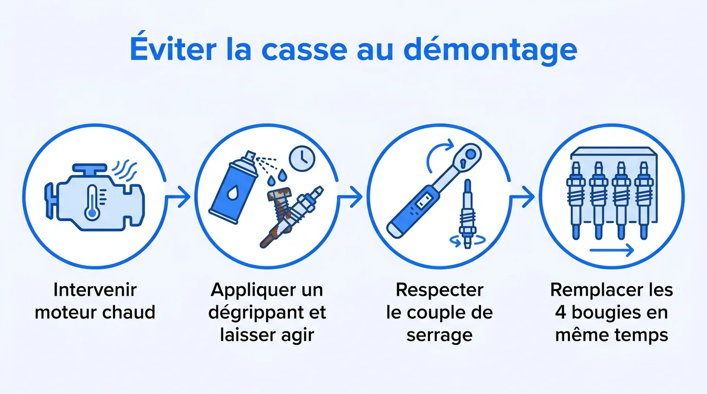 Les bons gestes pour éviter de casser une bougie au démontage